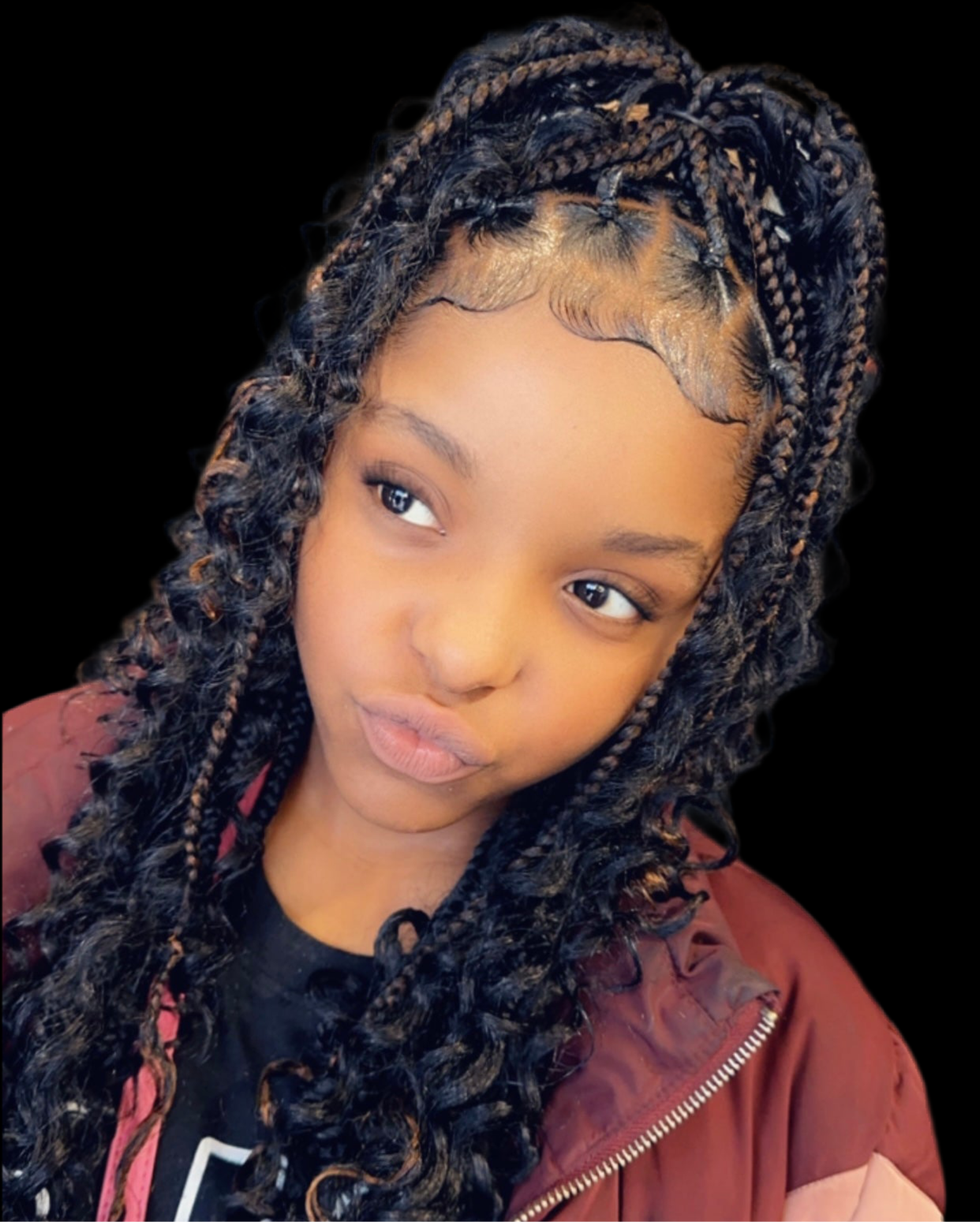 Kid's Medium/Small Box Braids w/hair 8 yrs and under