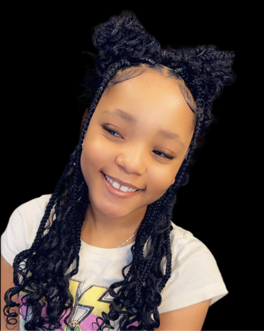 Kid Mumbo Box braids w/hair 8 yrs and under