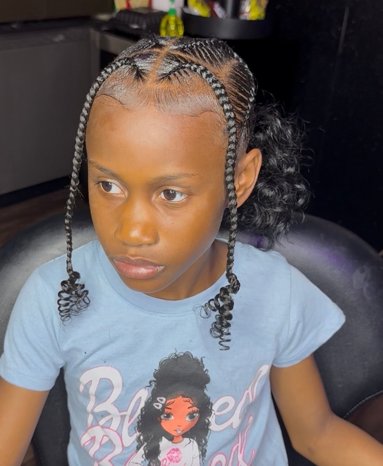 Kid's Braids basic style w/hair 8yrs and under